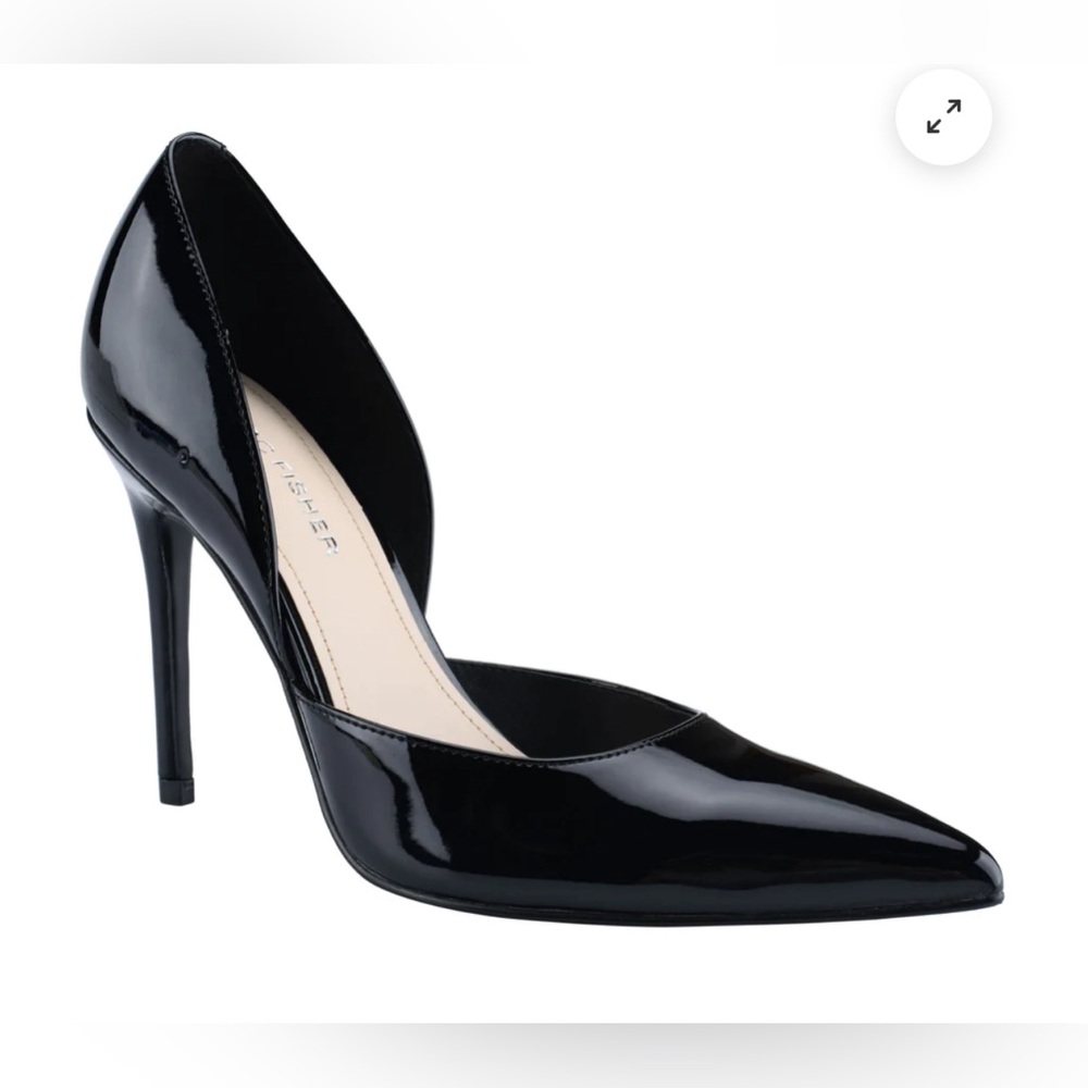 MARC FISHER Women's Black Patent Christa Pointed-Toe Stiletto Dress Pumps SZ 8.5